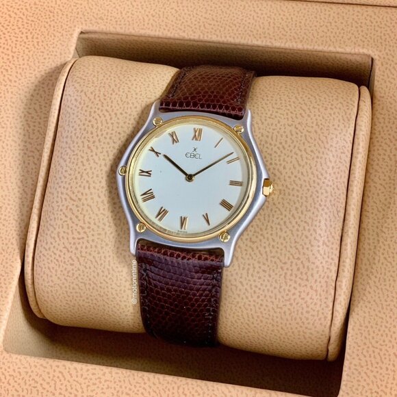 Ebel 1911 35mm Quartz, Ivory Dial - Yellow Gold & Steel on Strap - Picture 2 of 6